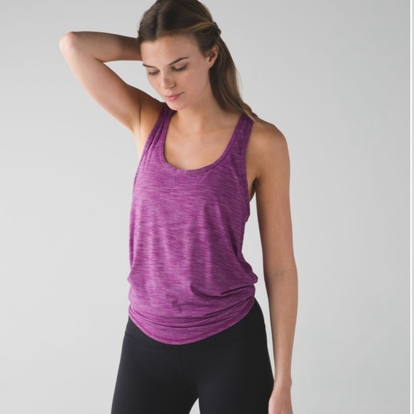 Lululemon Salute the Sun Tank Heathered Regal Plum Size Small. - Picture 3 of 6